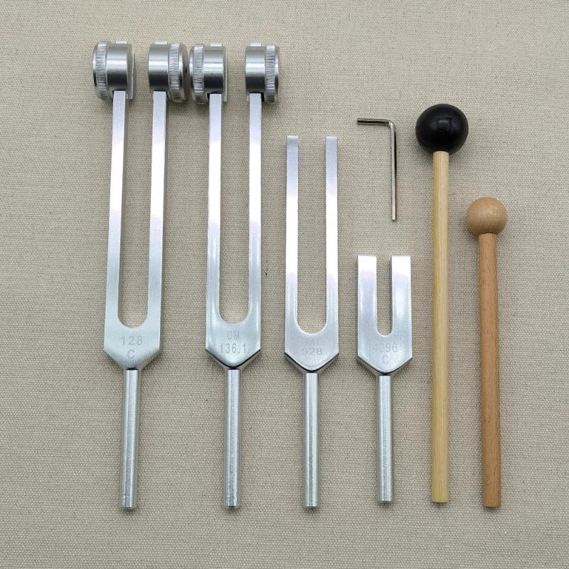 Золотой камертон алюминиевый музыкальный лечебный 528 Гц 136,1 Гц 128 Гц 4096 Гц медицинский диапазон терапия гармонизатор камертоны набор аксессуаров