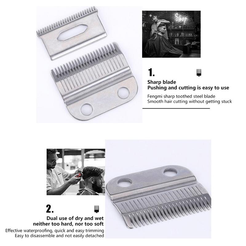 2 шт. Профессиональные сменные лезвия для машинки для стрижки, Прецизионные, 2 отверстия, Регулируемые детали для триммера для волос, Нержавеющая сталь