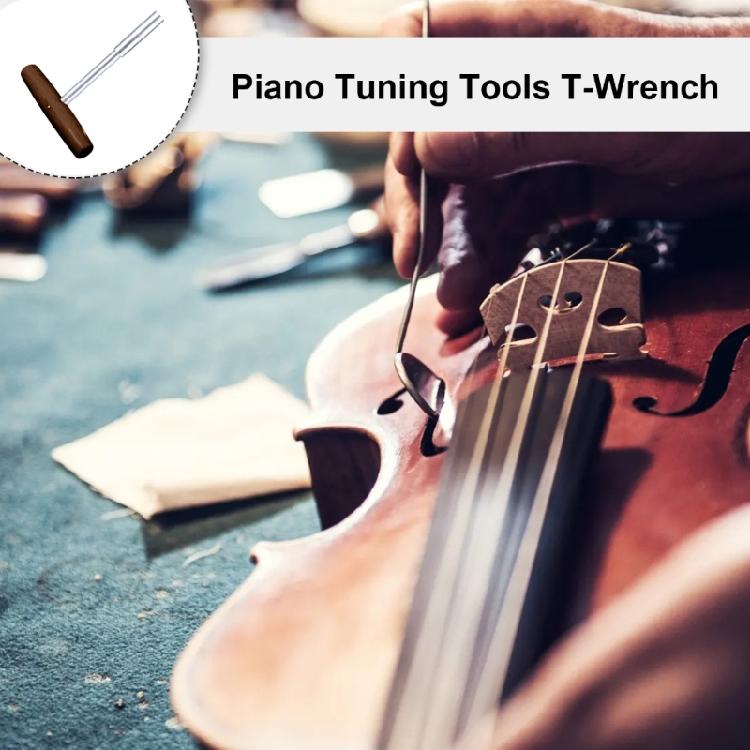 Piano Tuning T Wrench for Musicians Piano Tuner Spanner with Natural Wood Handle Multiple Usage Spanner