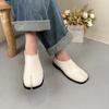 Johnature Сплошные туфли из натуральной кожи, универсальная женская обувь на низком каблуке в британском стиле с раздельным носком