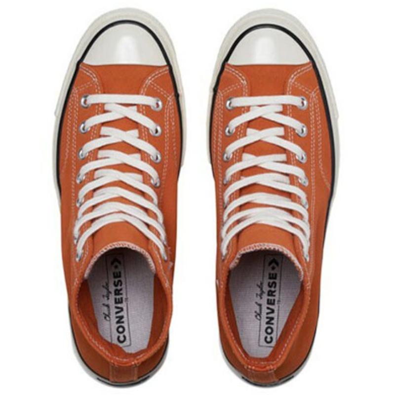 Converse Chuck 70 Chuck Hi Comfortable Trendy High-Top Canvas Shoes Unisex Orange and White
