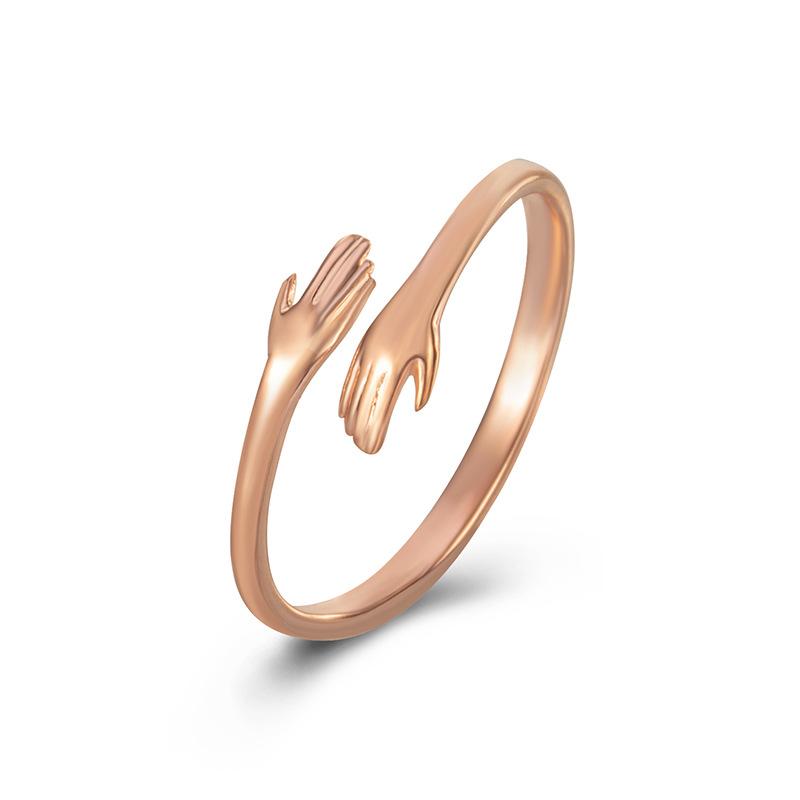 Модное и минималистичное простое кольцо, женское кольцо для пальца «объятия любви», кольцо с открытым ртом в европейском и американском стиле