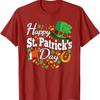 Happy St Patricks Day Shamrock Irish Men Women Crewneck T-Shirt Regular Short Sleeve Fashion Casual Style Adult Streetwear