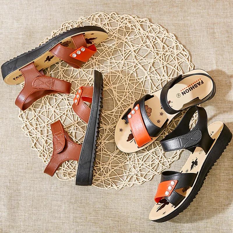 Женская летняя обувь, уличные пляжные сандалии на мягкой подошве на плоской подошве, нескользящие универсальные повседневные легкие сандалии