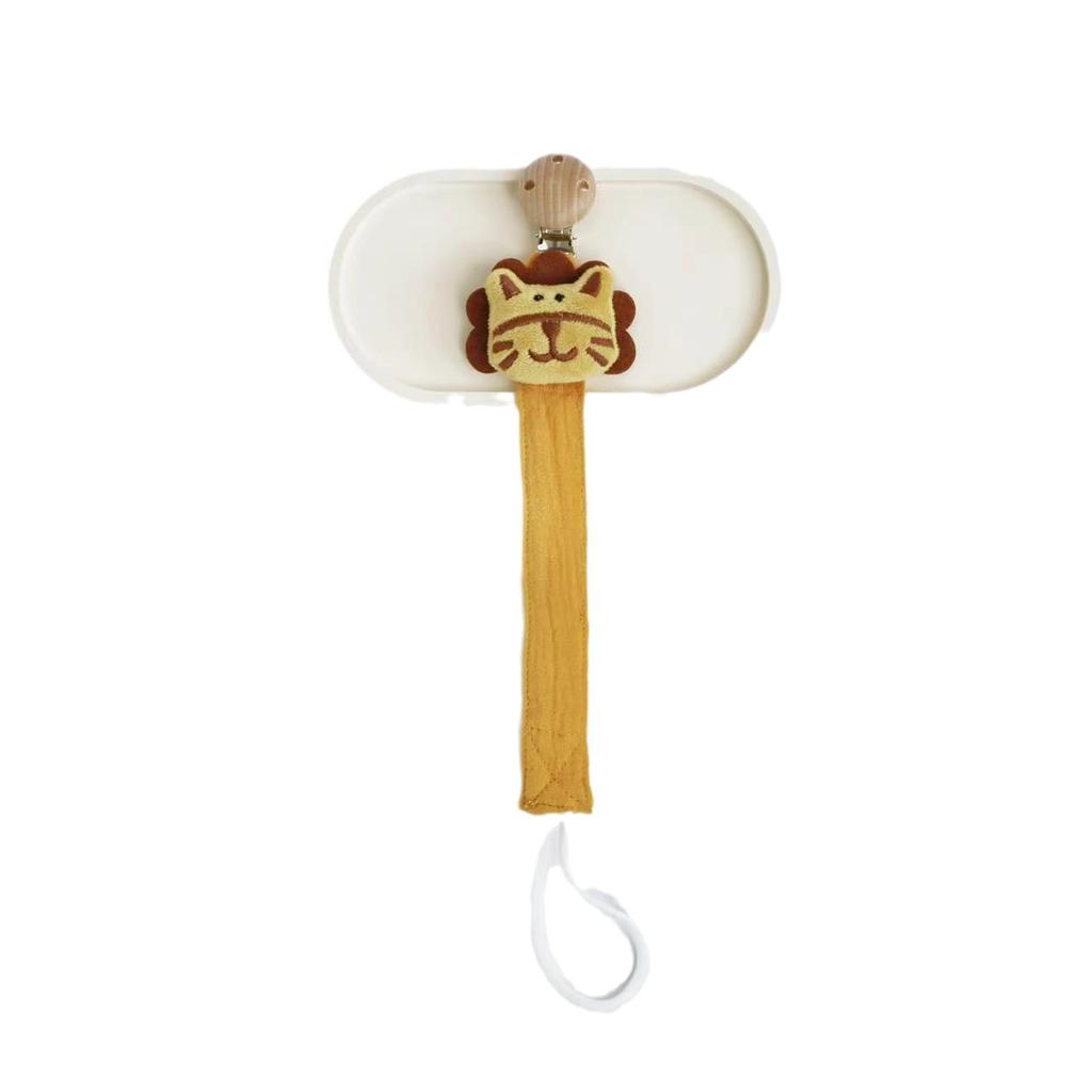 Милая мультяшная цепочка для пустышки для малыша, новорожденная хлопковая ткань, цепочка для пустышки с животным, держатель для соски-пустышки, экологически чистый материал