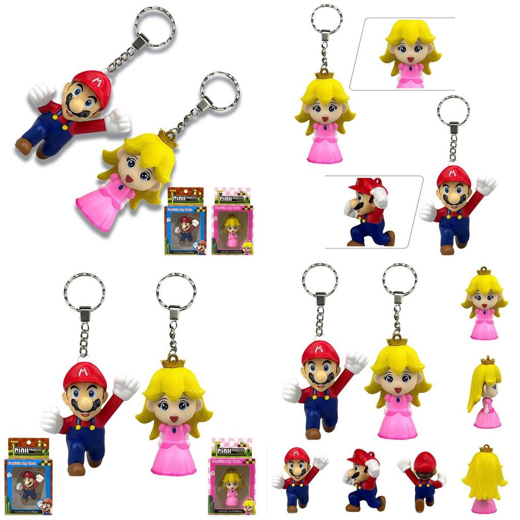 Cute Princess Peach Key Chain Pendant Featuring Super Mario Character For Collectors