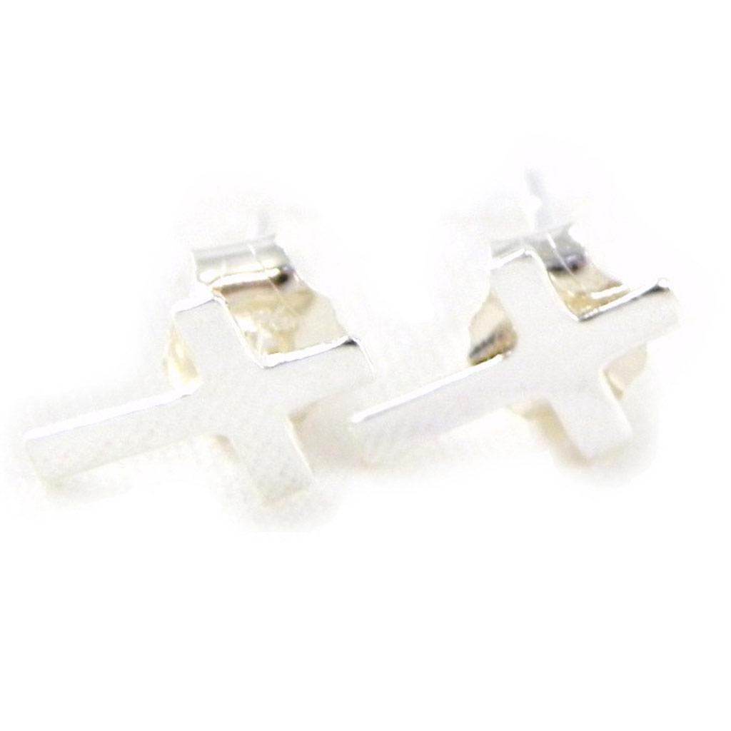 Les Trésors De Lily [C6307] - Серебряные серебряные серьги «Крест» - 9x5 мм