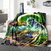Wolf Print Flannel Blanket High Quality Warm Comfortable Cover for All Seasons Perfect for Gifts Home Decor