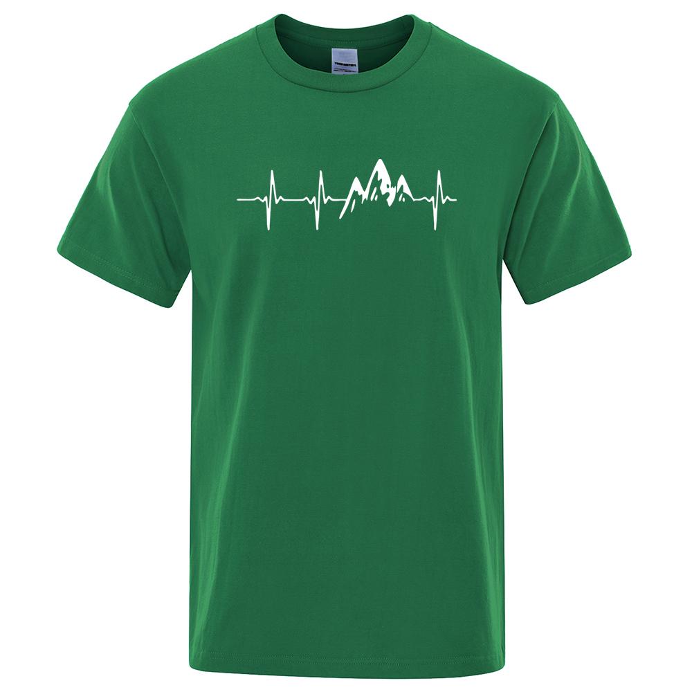 Mountain Ecg T Shirt Summer Men Women Short Sleeve T-Shirt Funny Harajuku Clothing Electrocardiogram Tshirt