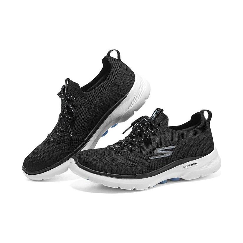 Skechers Go Walk 6 Простые Однотонные Прочные Низкие Повседневные Кроссовки Женские Черный 124620-BKLB