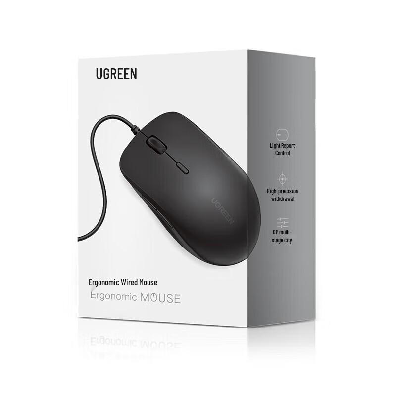Эргономичная проводная USB-мышь UGREEN для офиса