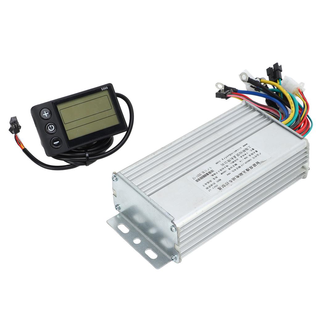 Electric Bicycle Controller Set Brushless Controller Waterproof S866 LCD Display Panel for 1000W Motor 48V