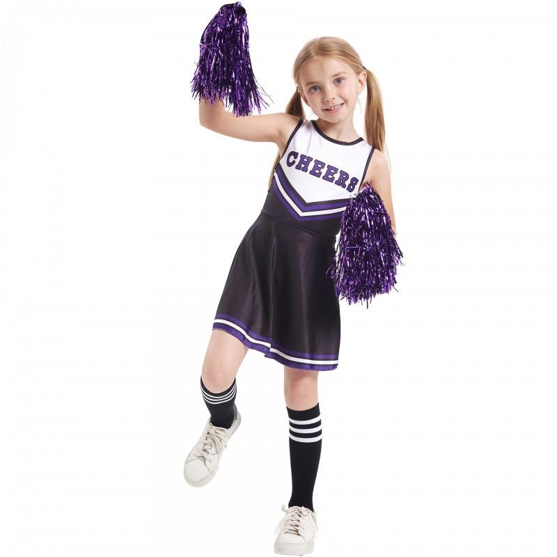 Girls Cheerleading Uniform Kids Sports Day Performance Dress School Cheer Outfit Children