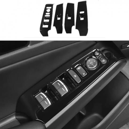 Bright black Inner Window Switch Panel Cover Trim For Honda Civic