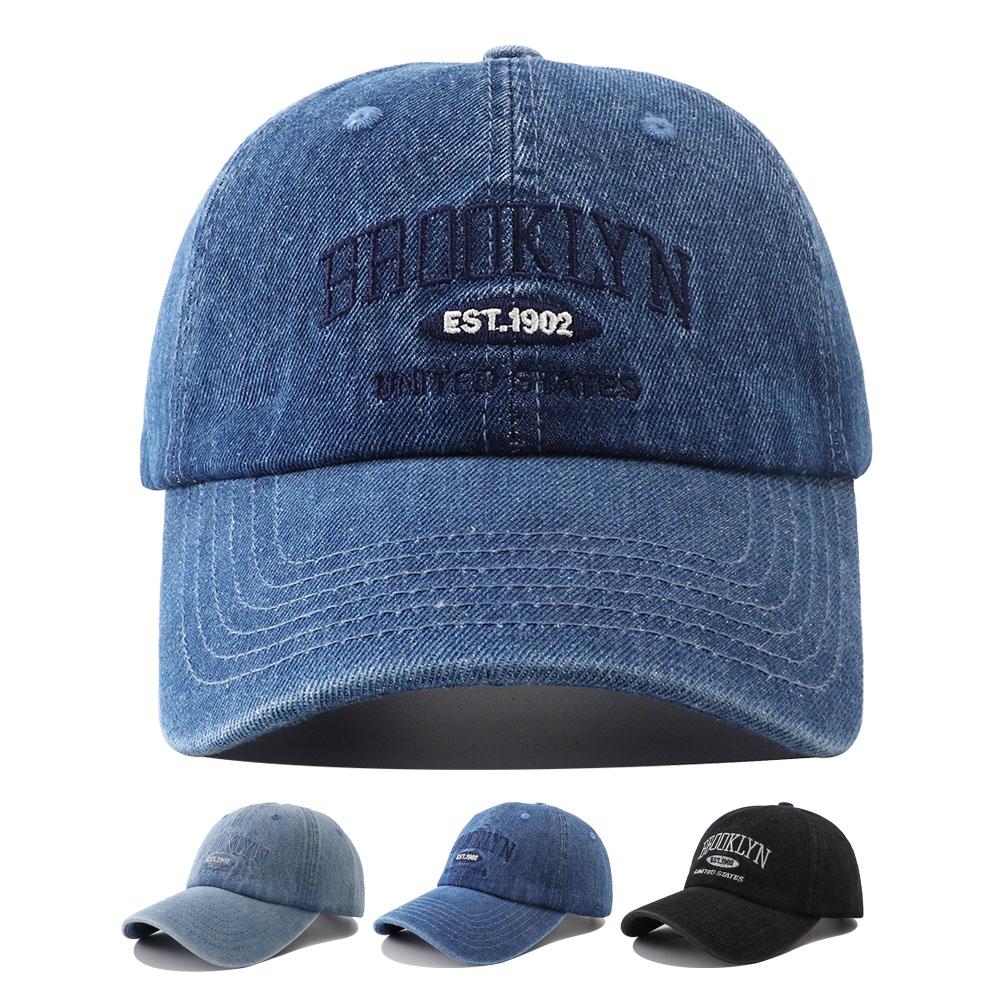 Бейсболка Snapback Регулируемая Джинсовая Вышивка Вышитая Brooklyn Модная Трендовая Кепка Уличная Повседневная Для Взрослых Стирка Спортивная Гольф Солнцезащитные Шляпы Для Женщин