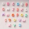 50pcs Solid Random Color Letters Cute Cartoon Cream Glue Phone Case Resin Accessories Hair Clip DIY Jewelry Handmade