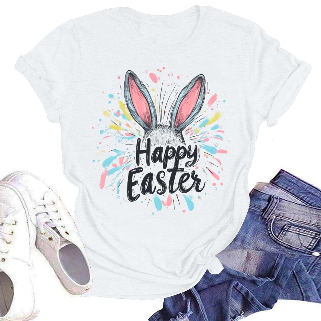 Женская повседневная свободная футболка с принтом, круглый вырез, пуловер, короткий рукав, топ