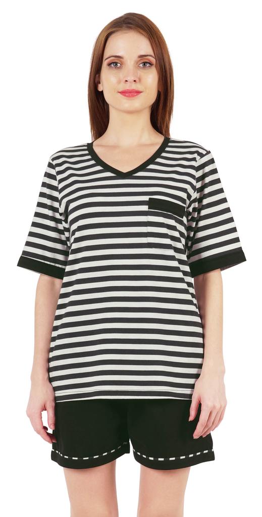 Inkmeso Printed Nightwear Shorts Set For Women Top And Short Sleepwear Sets 2