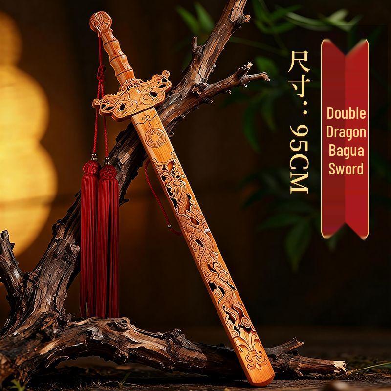 Hand-carved Feicheng Peach Wood Sword Ornament