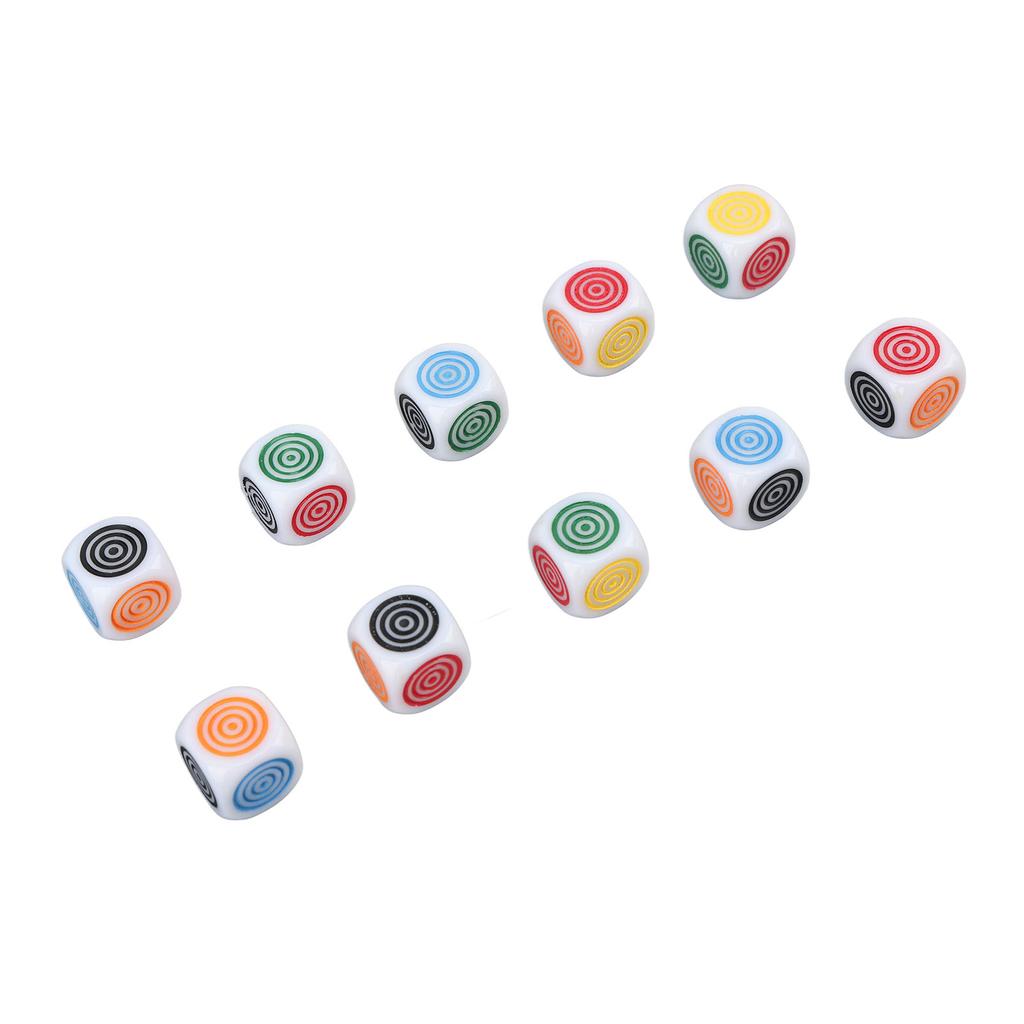 10PCS 6 Sided Game Dice Lightweight Strong Impact Resistance White Plastic Game Dice for Board