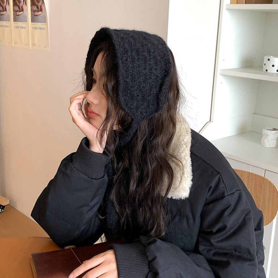 Шерстяные вязаные наушники, шерстяные наушники для женской осени и зимы, новые тепловые на шнуровке для согревания ушей