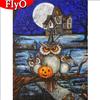 Full Square Round Diamond Painting Halloween Diamond Embroidery Owl Animal Mosaic Home Decoration Wall Art