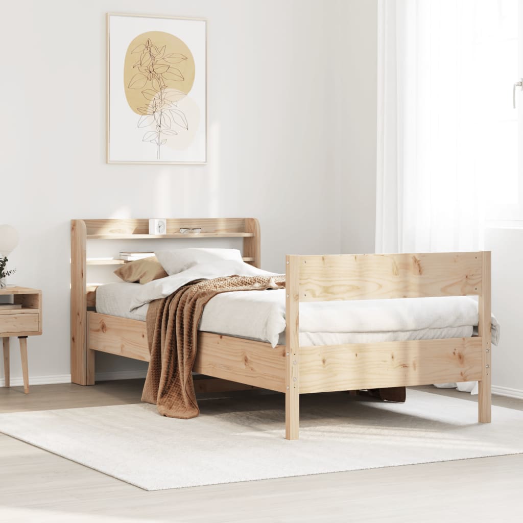 Solid Wood Bed without Mattress 75 x 190 cm Pine Wood