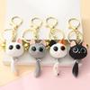 Cartoon Creative Big Eyes Cat Head Keychain Cute Anti-Loss Cat Head Pendant Durable Exquisite 3D Keyring Couple Hanging Accessor
