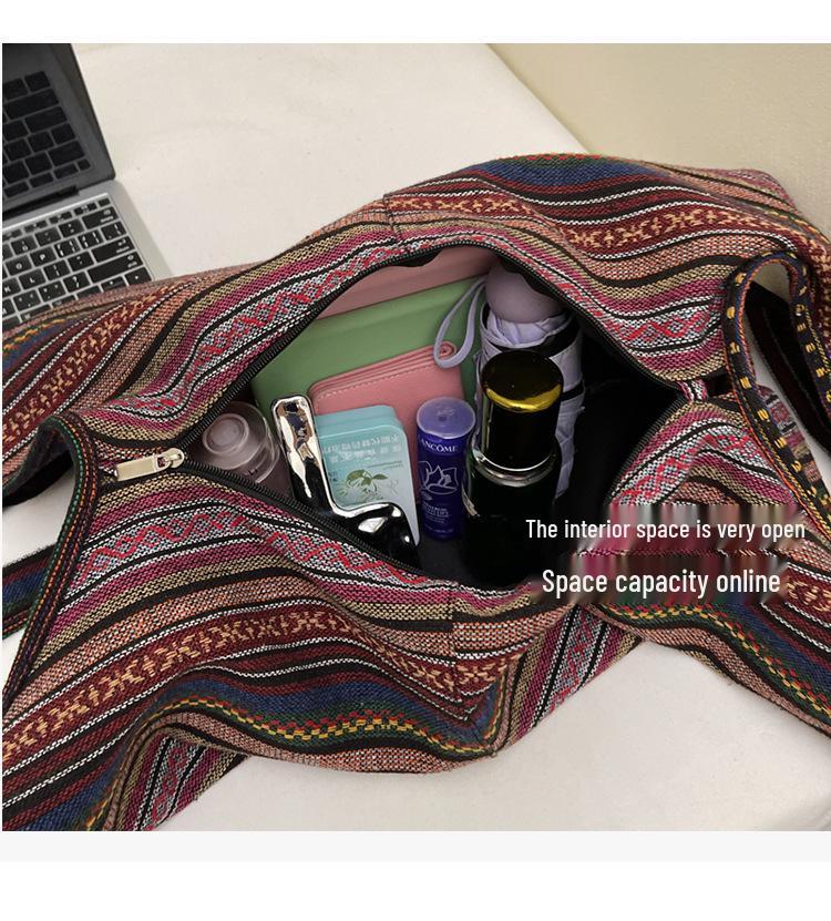 Ретро Этническая Холщовая Сумка Через Плечо Кроссбоди - Рюкзак Большой Вместимости (2025)