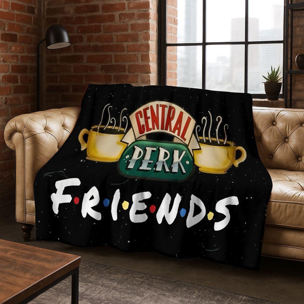 Классическое одеяло из фланели Central Perk из сериала Друзья, Уютное мягкое плед-покрывало для дома, спальни, кровати, дивана, пикника, офиса, Подарок, Ребенок