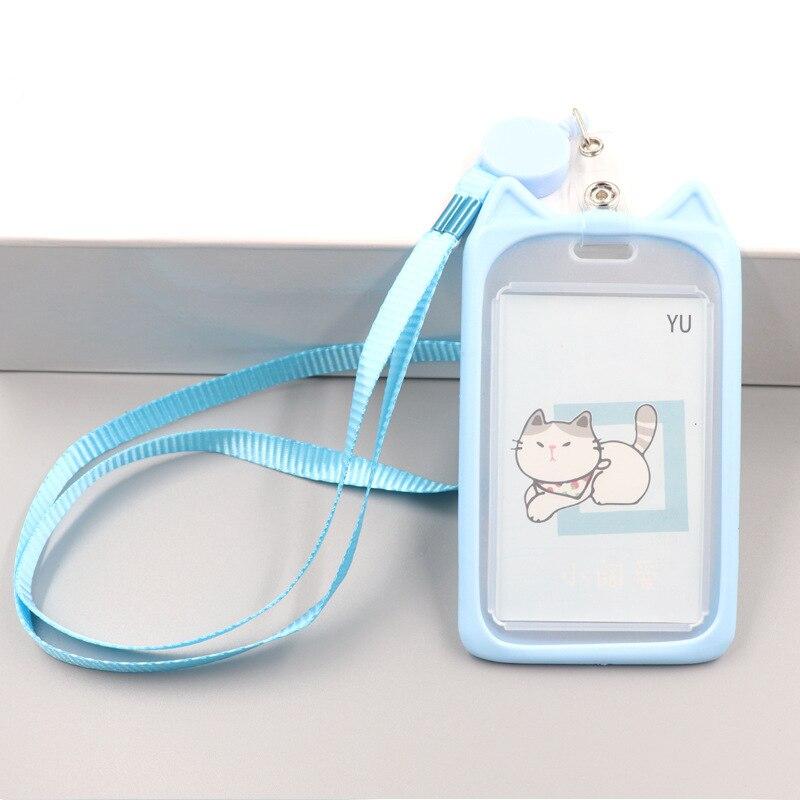 Card Holder with Retractable Reel Lanyard Cute Cartoon Bank Identity Badge Bus ID Card Holder Case Credit Card Cover Kids Gift
