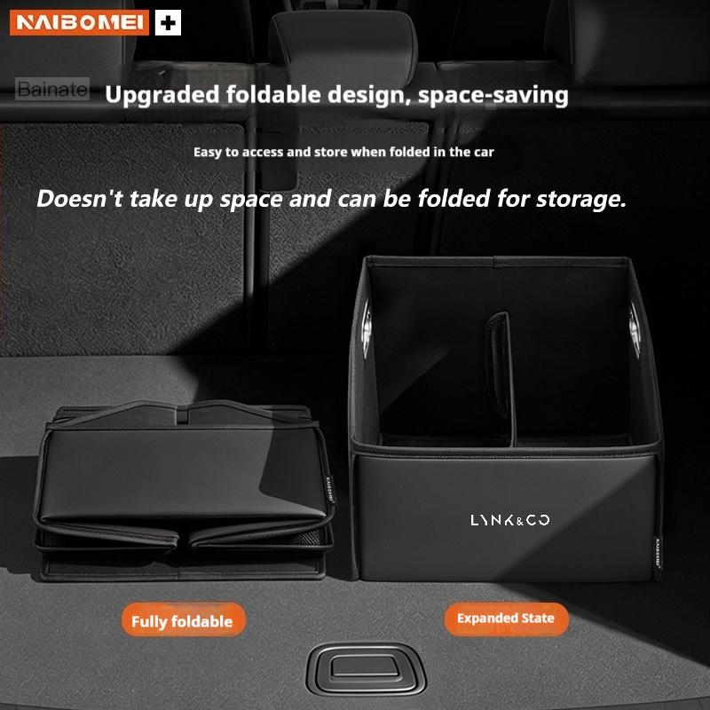 Car Trunk Storage Box, For LYNK&CO 01 02 03 05 06 07 08 09 10 Z10 Z20 900 2024 2025, Leather Folding Organizador Car Accessories
