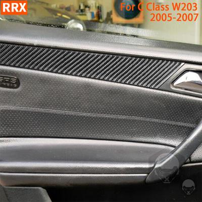 Для Mercedes-Benz C Class W203 2005-2007 внутренняя панель двери автомобиля, декоративные полоски, накладка, внутренняя отделка из углеродного волокна