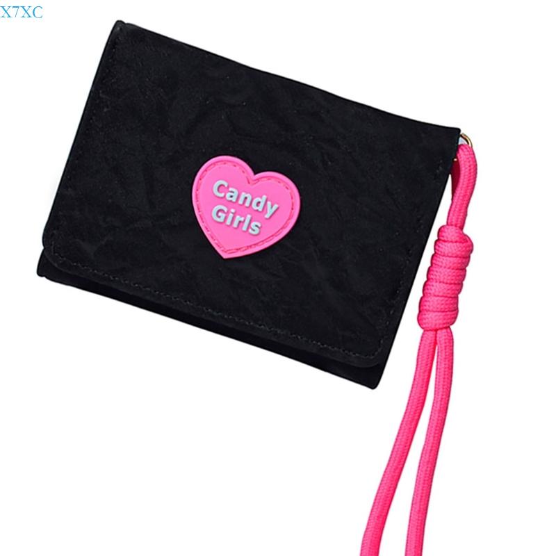 X7XC Vibrant Contrast Color Short Design Wallet For Credit Cards And Cash Storage