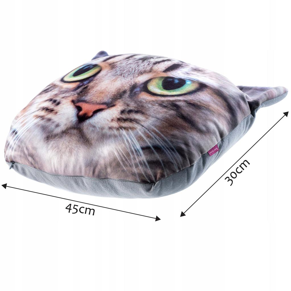 KADAX Pillow Pattern with Cat Print Mascot 30x45 Cm