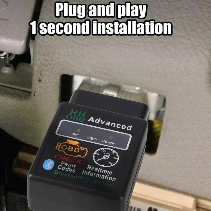 Bluetooth-совместимый автомобильный OBD2-сканер Elm327 V1.5, считыватель кодов OBDII, диагностический инструмент, диагностический сканер для Android IOS Windows