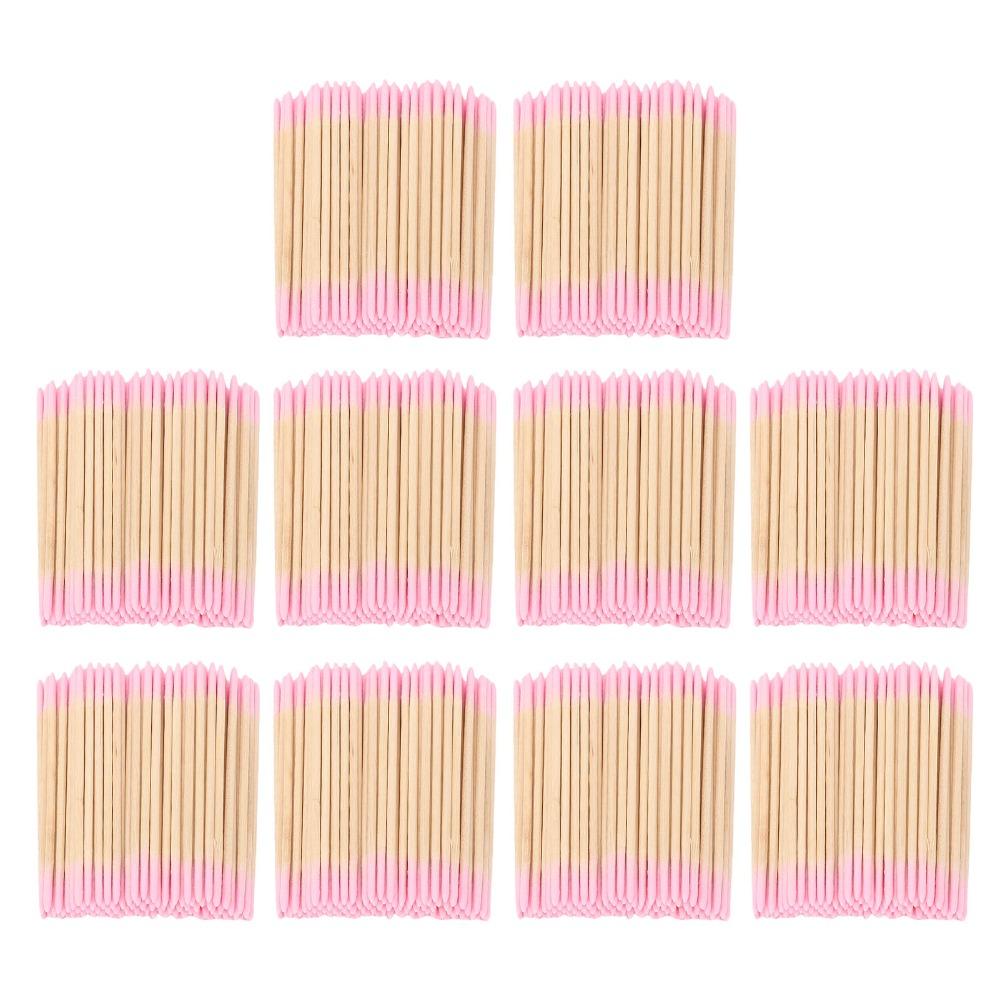 10 Bags Wooden Stick Body Double Pointed Cotton Swabs Eyeliner & Cosmetic Touch-Up Work