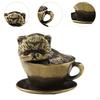 Antique Coffee Cup Pet Pendant Brass Ornament Feng Shui Figure for Study