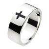 Простое кольцо-крест из смолы 925 проба серебра fr0122 Размер 25 [Figmart] [Серебряный аксессуар]