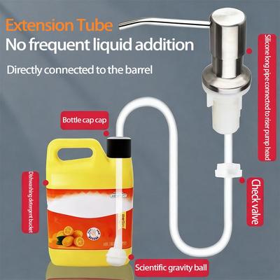 Диспенсер для мыла из нержавеющей стали для кухонной мойки с удлинительной трубкой