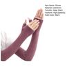 1 Pair Fall Winter Gloves Fingerless Knitted High Elasticity Non-slip Arm Warmers Pure Color Arm Sleeves Keep Warm Windproof Cycling Arm Covers