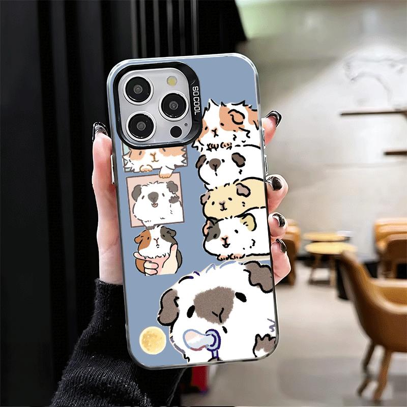 Мультяшный милый хомяк, мягкий чехол для телефона для iPhone 15 16 17 Pro Max 17Air 16E 14 Plus 13 12 Mini, противоударная задняя крышка