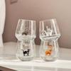 Милая 3D фигурка кошки Стеклянный бокал без ножки Ручная работа Кошачий бокал для вина Прозрачная Уникальная Кофейная чашка Для молока Пива