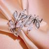 2022 New Design Leaf Branch Design Female Finger Ring Luxury Cubic Zirconia Wedding Rings for Women Party Fashion Jewelry