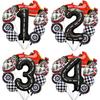 Racing Helmet Aluminum Film Balloon Set 40 Inch Black And White Digital Children'S Birthday Party Scene Decoration