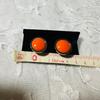 Used Hermes Eclipse Metal Orange Clip-on Earrings Accessory