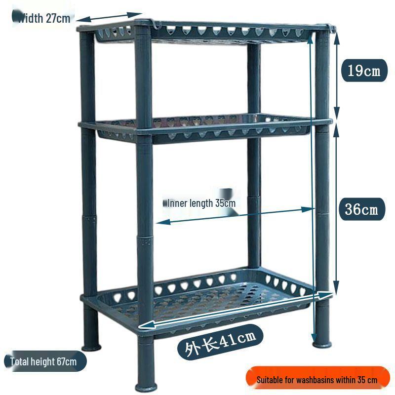 Multi-Layer Floor-Standing Kitchen Rack: Fruit, Vegetable, Pot, Basket, Bowl, Plate and Seasoning Organizer for Home & Bathroom.