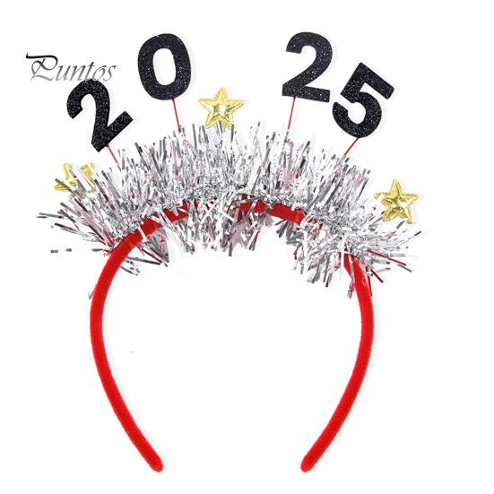 Золотой 2025 Новый Год Повязка На Голову Вечеринка Свадьба Сцена Головной Убор Праздничный Костюм Аксессуар Для Волос Для Женщин Девочек