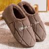 Fashion New Cotton Slippers Autumn and Winter Indoor Home Thick-soled Warm Home Non-slip Cotton   Shoes for Women  Pantuflas De Mujer
