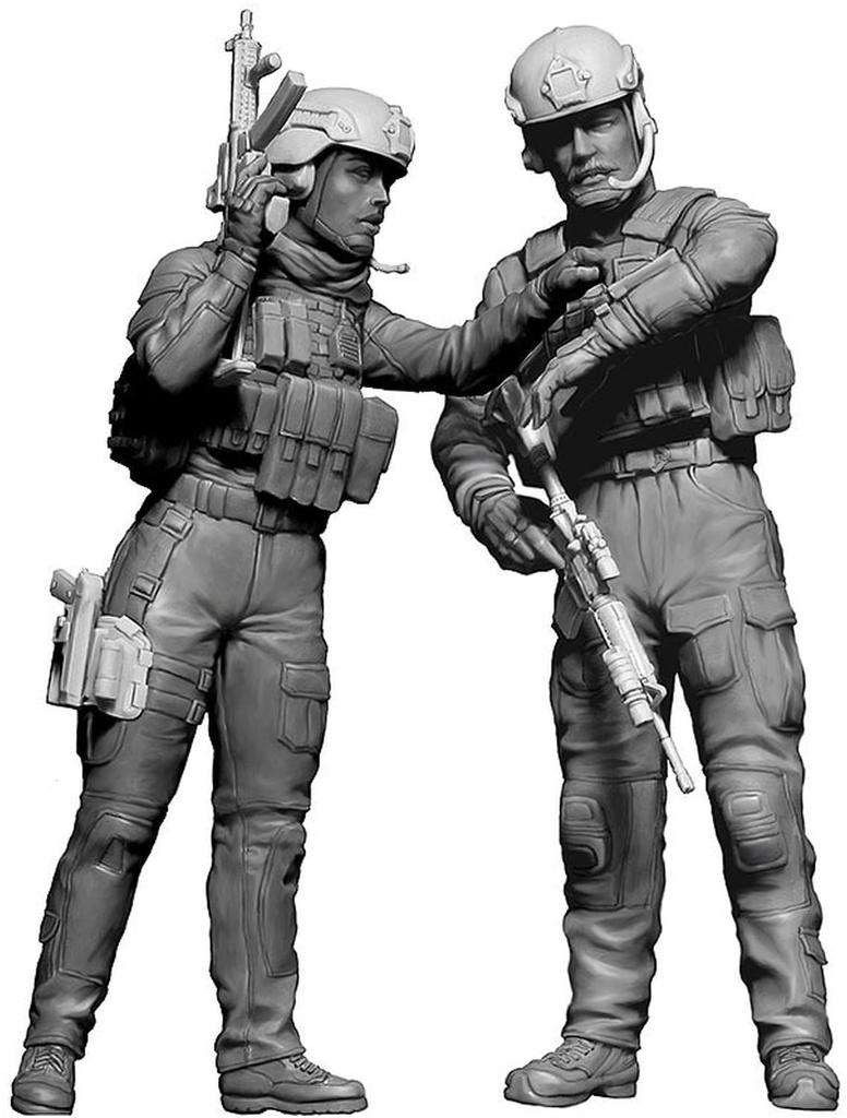 Master Box Modern Warfare Series 1 Corporal Jessica Sergeant James Route Plastic Model MB24068 1/24 & Change?